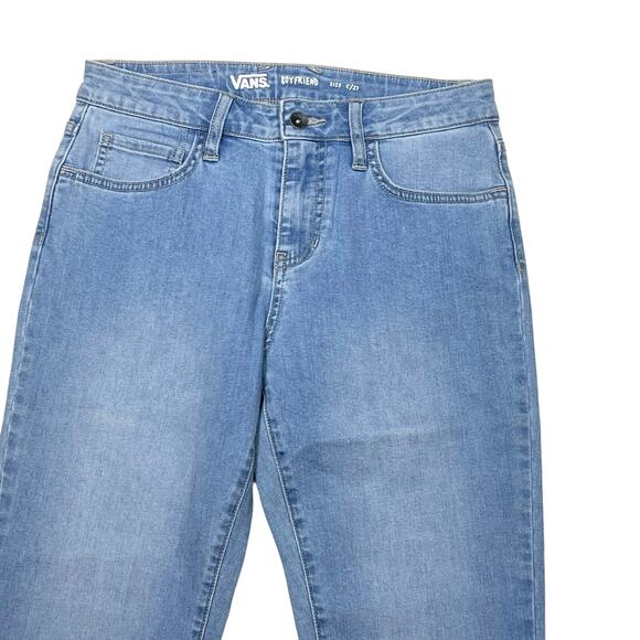 Vans Off the Wall Denim Jeans Women 5/27 Blue Distressed Straight Fit High Rise - Picture 3 of 10